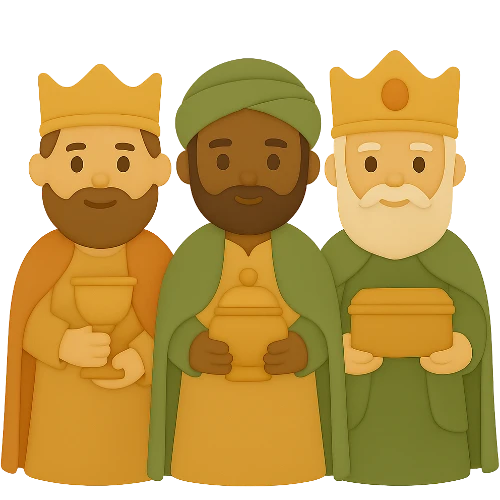 Henkilökohtainen lasten kirja kolmen kuninkaan seikkailusta