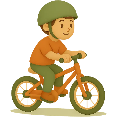 Henkilökohtainen lasten kirja pyöräilyn oppimisesta – taianomainen seikkailu