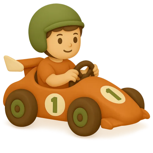 Henkilökohtainen lasten kirja täynnä kilpa-ajon taikaa