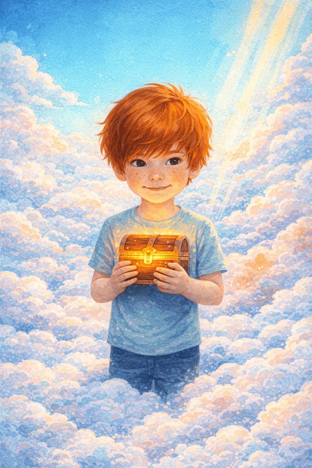 Kuvitus Salaisuus pilvien yllä:lle